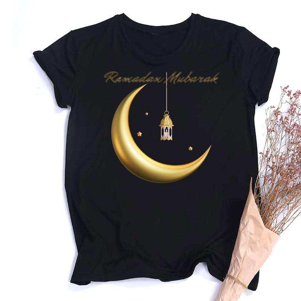 Eid Mubarak Tee Muslim Shirt Ramadan Gift Unisex Creative Top Casual Short Sleeve Crew Neck Unisex Tshirt Ramadan Mubarak Tops