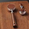 Accurate Measuring Spoon for Coffee Bean Features Comfortable Walnuts Wood Handle and Stainless Steel Construction