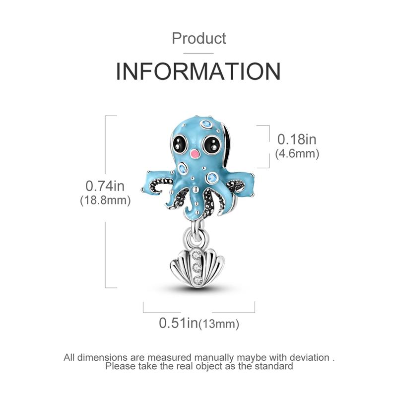 Authentic Charm Bead Charms copper Plated Cute Little Octopus Shell Bead Charms Compatible With Bracelets Ideal For Women Women Jewellery Making Diy