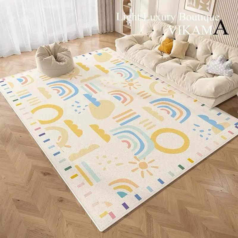 Upgraded Material Children's Cartoon Carpet Home Living Room Bedroom Bedside Blanket Baby Play Reading Area Climbing Mat