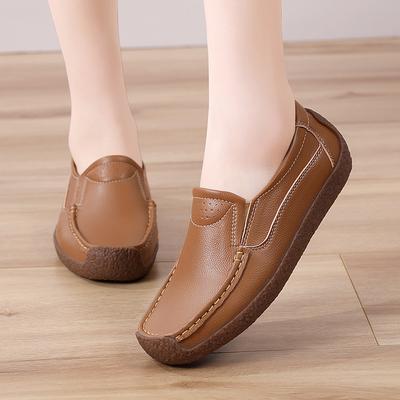 Mocasines de PU para mujer, planos suaves y elásticos, zapatos impermeables casuales para caminar, zapatos para conducir, zapatos para madre