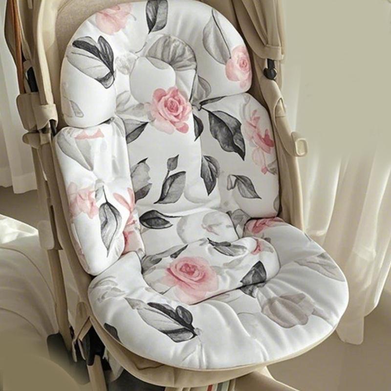 Ergonomic Strollers Harness Sleeve & Crotch Protector Set with Seat Pad Gentle Support Easy Installation Cartoon Pattern