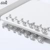 Effie Queen 100% S925 Silber Rhodiumbeschichtet Runde Zirkonia Ohrstecker Einfacher Schmuck für Damen, Mädchen Hochzeitsfeier Geschenk APE33