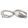 2x Princess and Knight Matching Rings Moonstone Adjustable Open Band Couple Ring