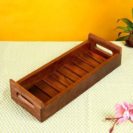 Rosewood Sheesham Wood Handmade Handcrafted Wooden Serving Tray