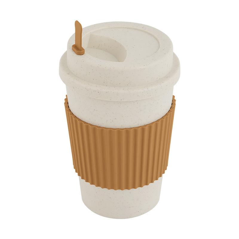 Wheat Straw Coffee Cup, Water Cup, Accompanying Mixing Cup, High-end Plastic Latte Cup, Mug with Lid