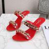 1098 Series Cm Heel Cm Platform Wedge Heel Slippers Shallow Women's Chain Simple Transparent Crystal Shoes LFD