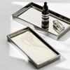 Nordic Light Luxury Electroplating Silver Ceramic Tray Rectangular Storage Tray Jewelry Tray Home Living Room Decoration Modern