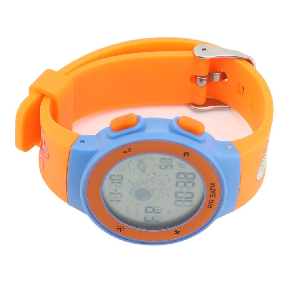 Kids Digital Watch Colorful LED Backlight 50M Water Proof Stopwatch Calendar Alarm TPU Strap 12 24 H Chronograph Watch