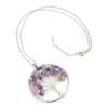 Hand-Wound Natural Gravel Crystal Tree Of Life, Natural Stone Fortune Tree Colorful Necklace N84