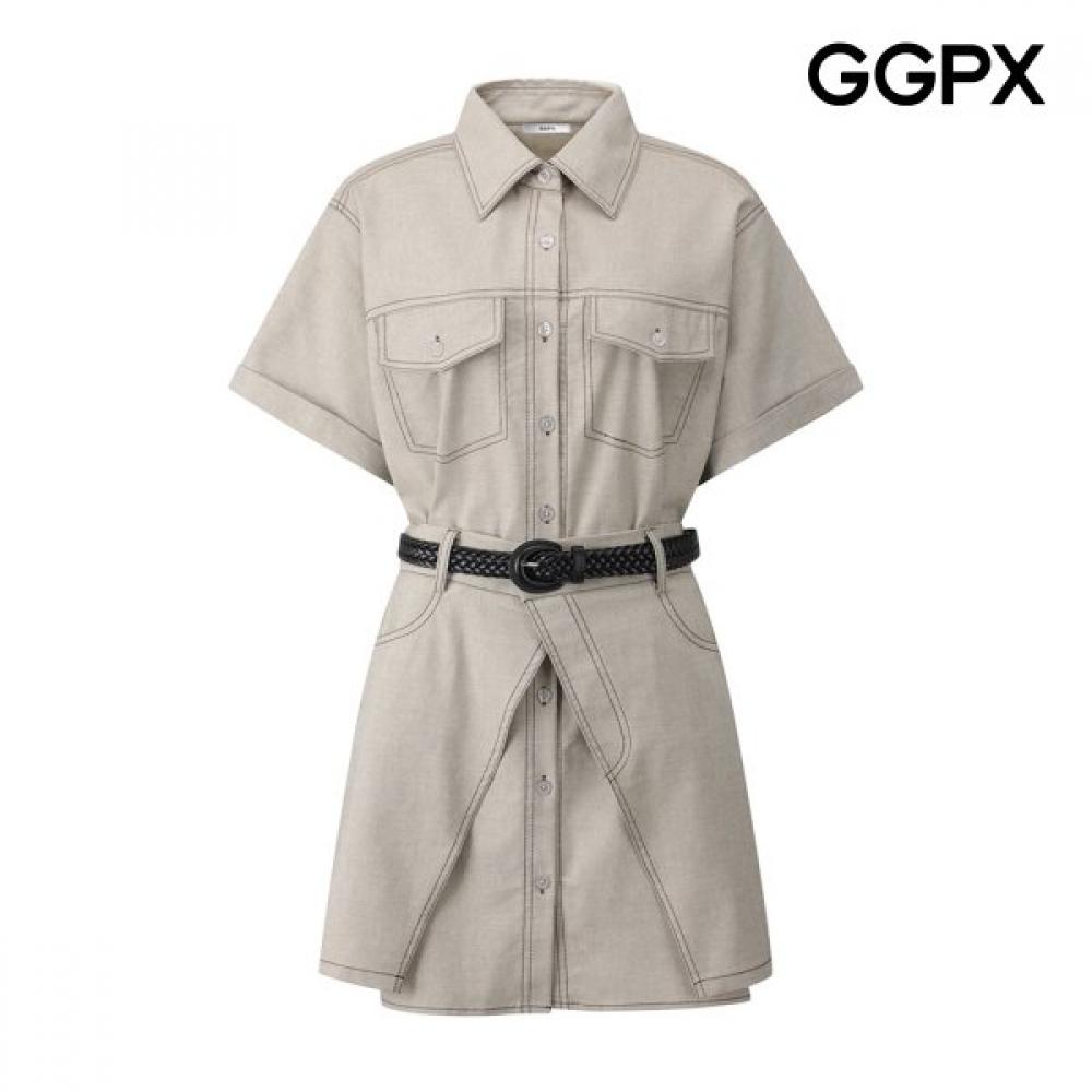 Ggpx New York Stitch Wrap Skirt Set Shirt Dress Gq6st009f beige/F