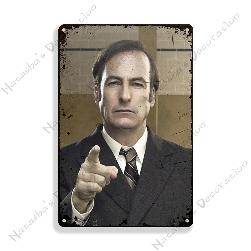 Piatto Decorativo Classico TV Better Call Saul Placca Metallica Latta Metallica Vintage Cartello Metallico Retro Poster Placca da Parete Decorazione Industriale