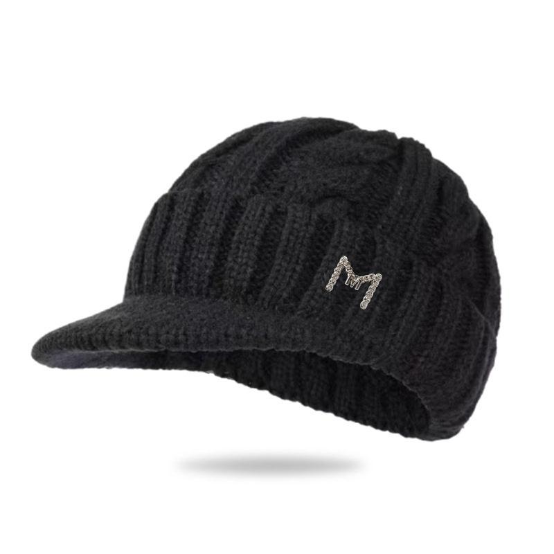 1pc Unisex Winter Warm Fleece Beanie hat,Trendy Casual Outdoor Running  Knit Dandy Pullover with Brim,Suitable for Skiing,sports