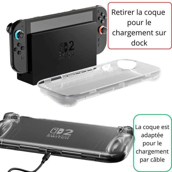 Coque Compatible avec Nintendo Switch 2 - Silicone Transparent Protection Anti Rayure Anti Choc Phonillico®