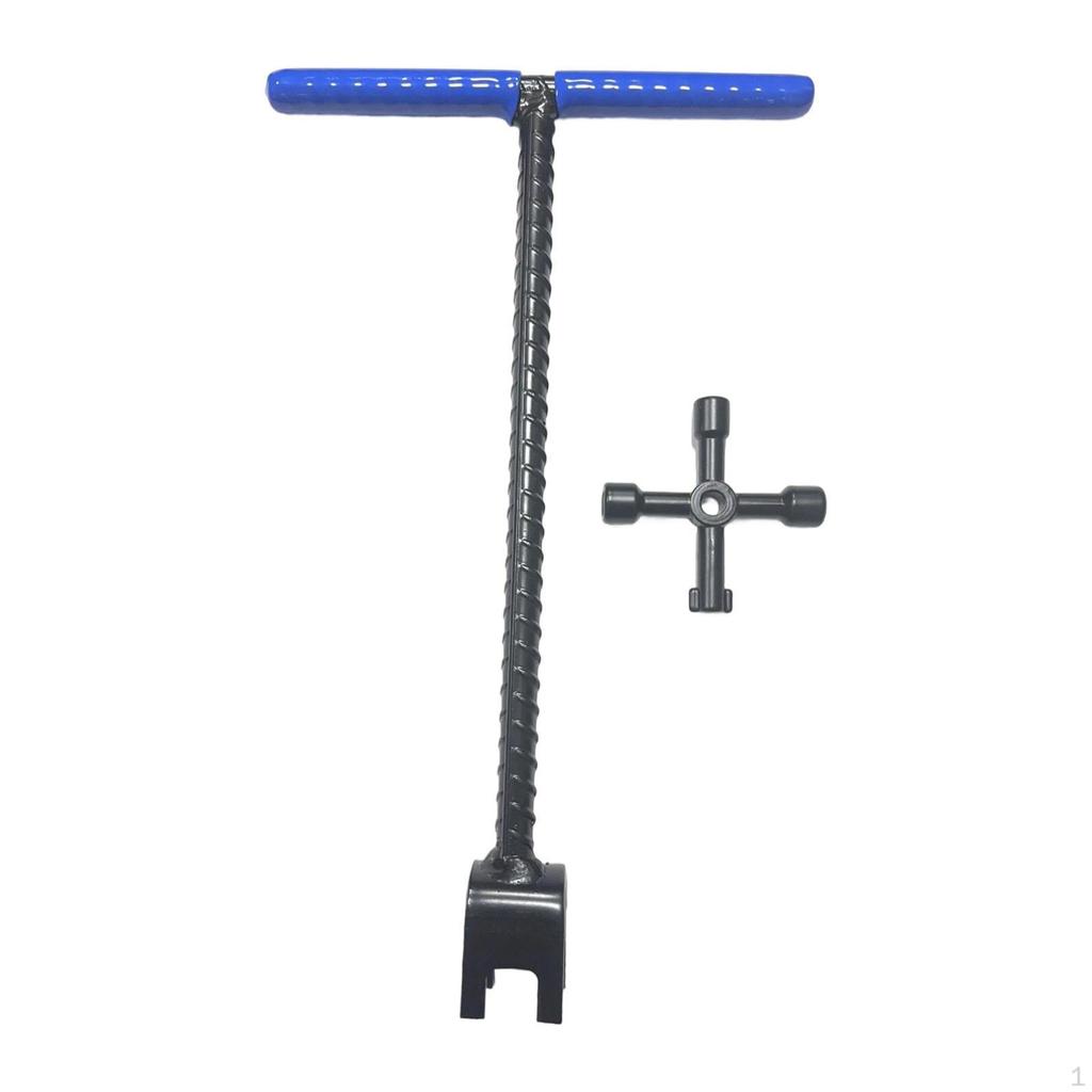 Instrument Profesional Contor de Apă cu Cheie Multifuncțională și Mâner T din Oțel Rezistent la Uzură pentru Robineți