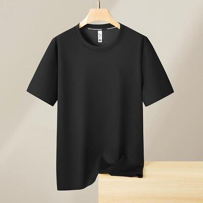 T-shirt da uomo a maniche corte con scollo rotondo, taglie forti
