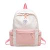 Color Simple Blocked Star Pattern Student Backpack For Girls Daily Use School
