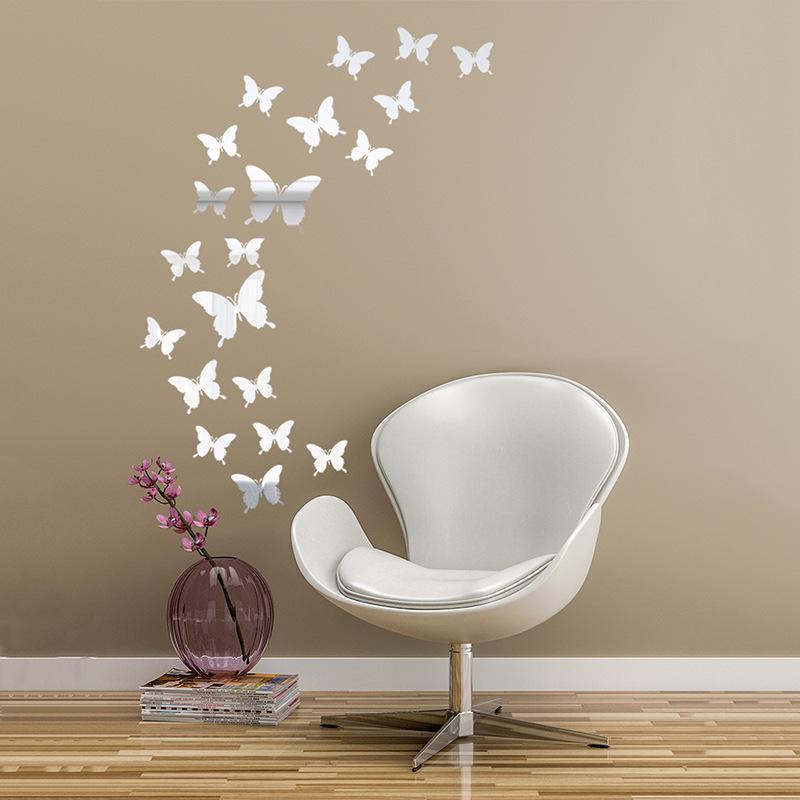 Butterfly Crystal Mirror 3D Wall Sticker for Bedroom or Living Room Decoration