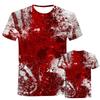 Magliette Stampa 3D Sangue Horror di Halloween Uomo Donna Manica Corta T-Shirt Hip Hop Oversize Harajuku Y2k Magliette Top Abbigliamento Unisex