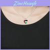 Beautiful Heart Shaped Alloy Pendant Necklace Featuring Palestinian Flag For Women