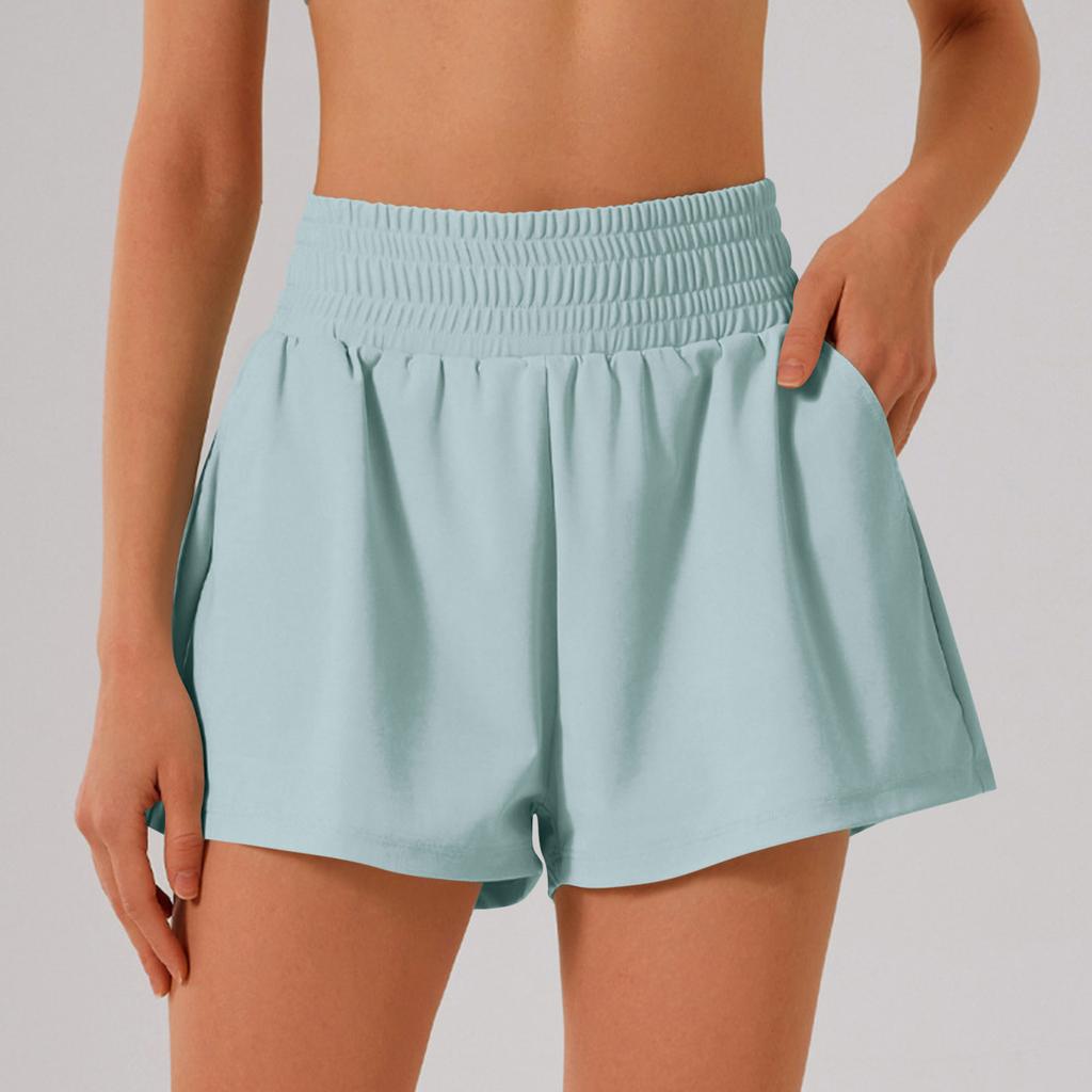 Women's High Waist Athletic Shorts Lightweight Quick Dry Running Shorts with Elastic Waistband and Inner Lining for Gym Yoga and Casual Wear
