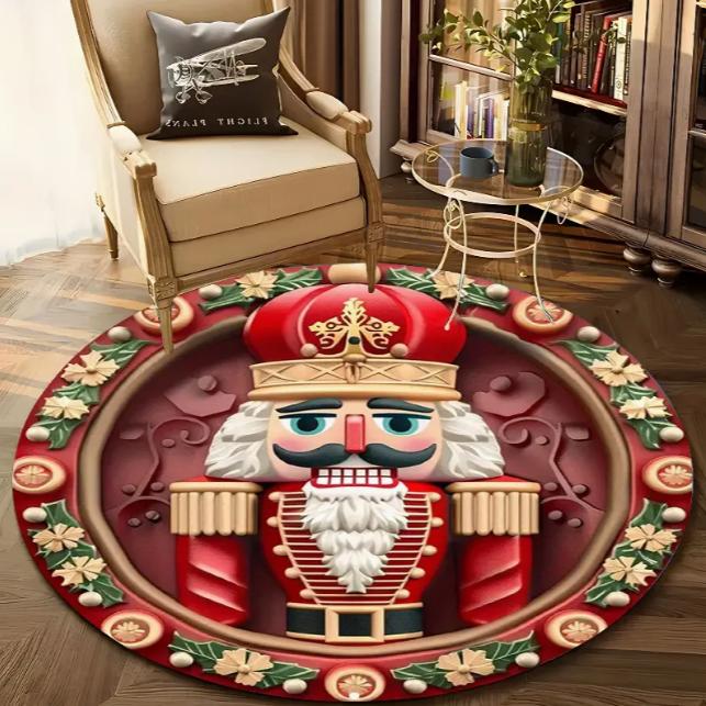 Christmas Puppy Circular Carpet Decoration Gift Pad Ethnic Living Room Bedroom Hanging Chair Pad Area Carpet New Year Carpet