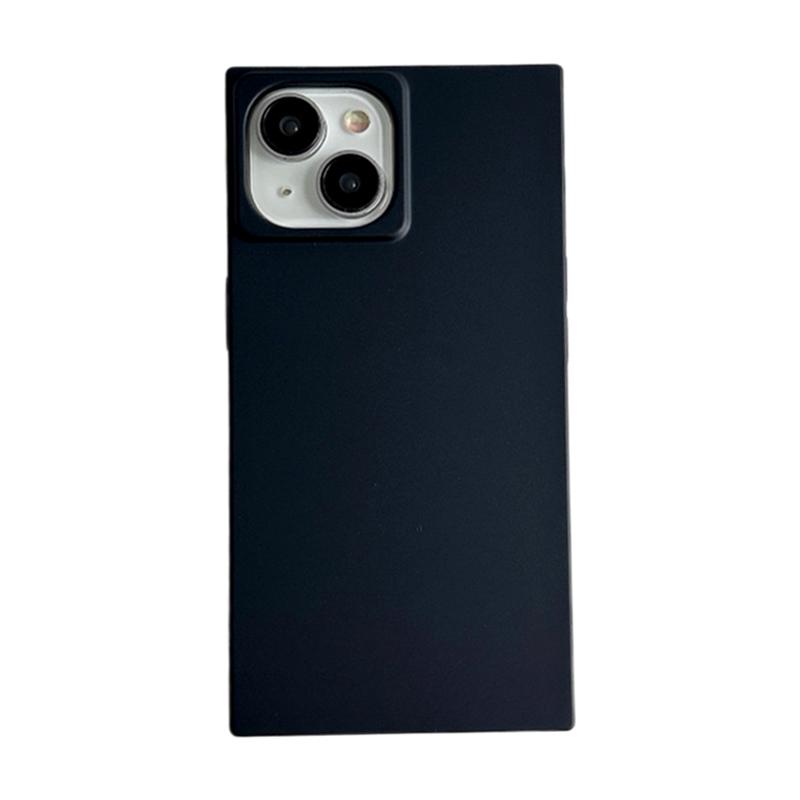 

Simple Fashion Matte Black Rectangle Frame Phone Case For iPhone 17 16 15 13 14 12 Pro Max IMD TPU Shockproof Back Cover iPhone17 Pro