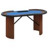 Table de poker 8 joueurs avec plateau à jetons Bleu 160x80x75cm