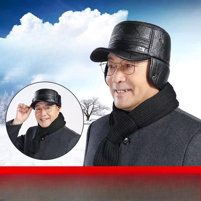 Middle-aged and Elderly Thickened Warm Hat for Elderly People In Winter Outdoor Leisure Plus Velvet Ear Protection Hat