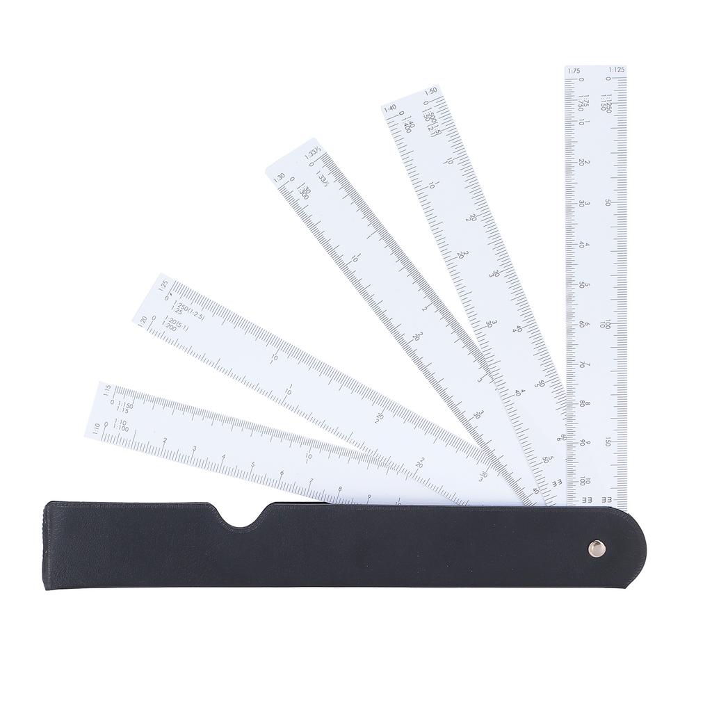 Scale Ruler FanShaped Folding Multi Ratio Measuring Tools for Art Drawing Clothing Interior Design
