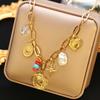 EILIECK 316L Stainless Steel Sun Heart Flower Pendant Necklace 18K Gold Plated Accessories Charm Handmade Jewelry For Women Girl