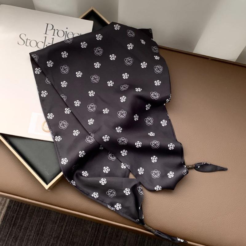 Silk scarf new fashion wheat ear cashew flower silk scarf head scarf beaded small scarf scarf triangular scarf waist tie