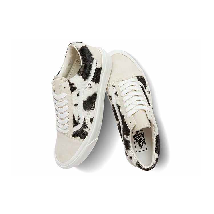 Vans Old Skool 36 36 Dx Low Top Skate Shoes Black And White Cow Print Unisex Sneaker VN0A4BW3DJR