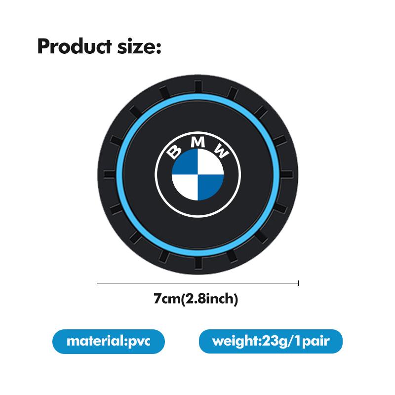 For BMW 1 W E82 2Pcs Car Coaster Silicone Mat Water Cup Holder Anti-Slip Pad For BMW X3 X5 M5 M3 E46 E90 E60 F10 E39 F30 E36 G30 E87 E70