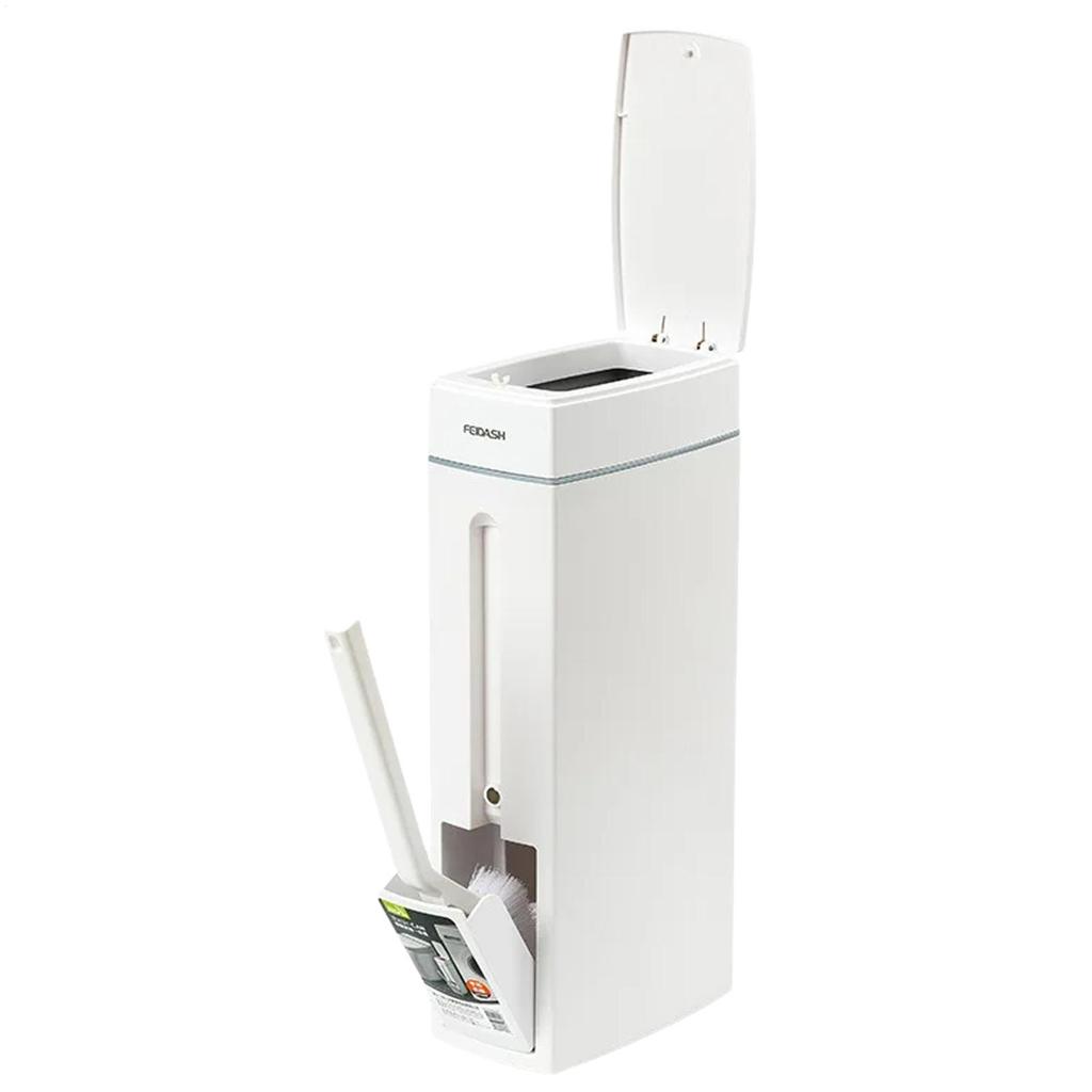 Bathroom Crevice Trash Can Space Saving Press Trash Can With Toilet Brush Narrow Garbage Can Litter Bin Garbage Container