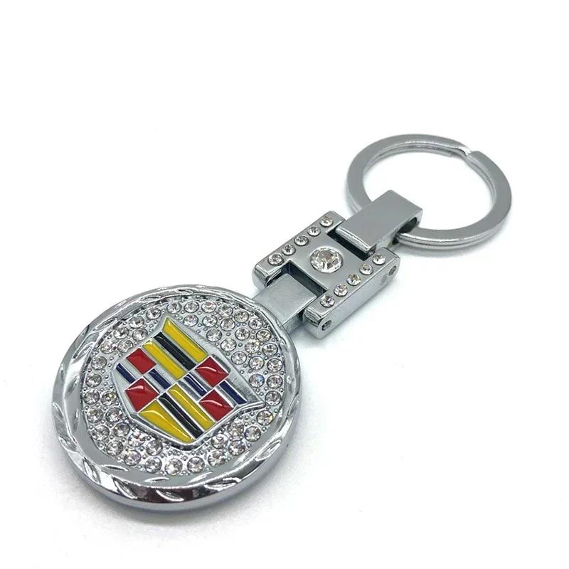 Diamond Metal Car Key Ring Buckle Keychain Case for Cadillac CTS CT5 CT6 XT5 ATS SRX XTS STS Escalade BLS Auto Accessories