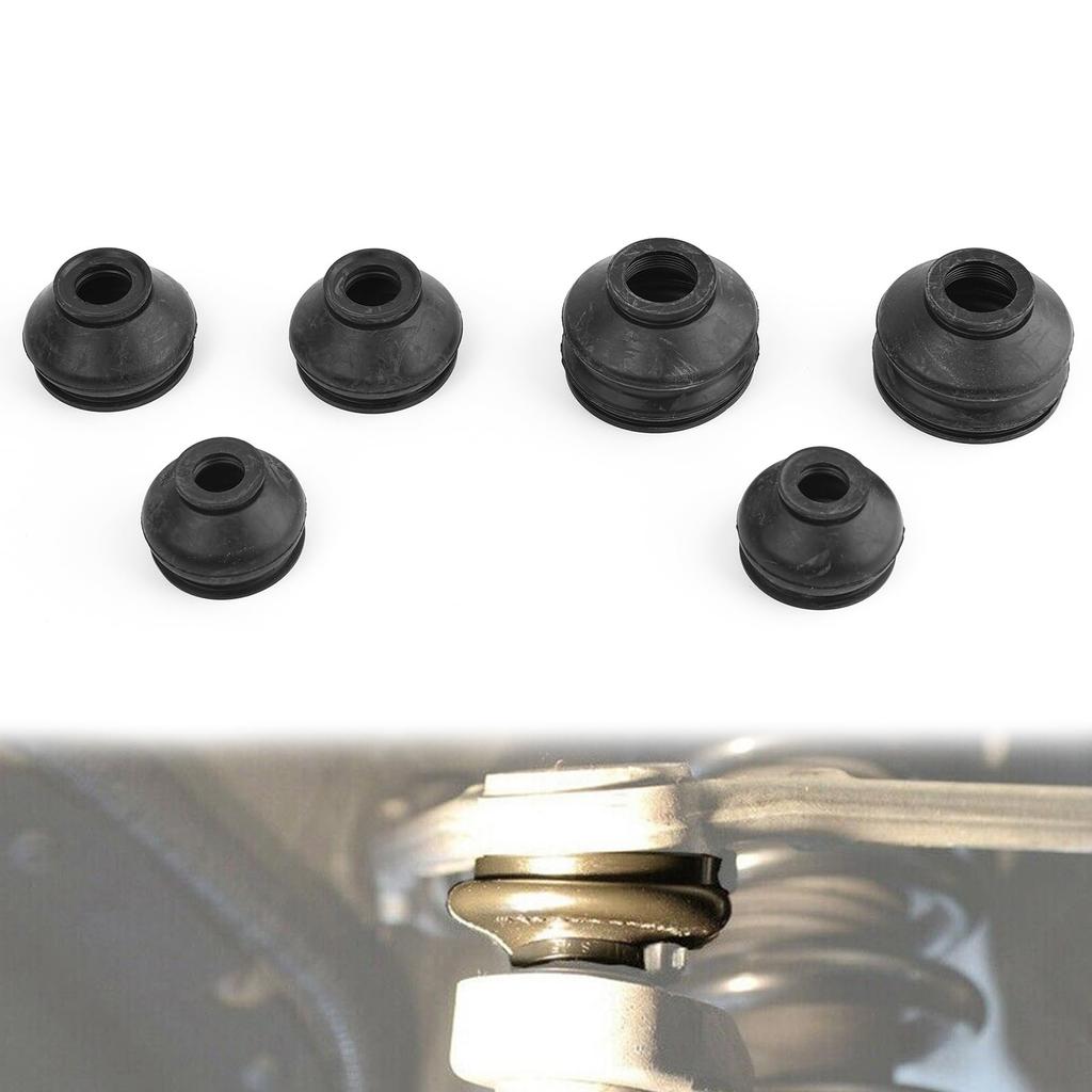 Universal 6pcs Rubber Ball Joint Dust Boot Suspension Steering Boot Cover Tie Rod Linkage