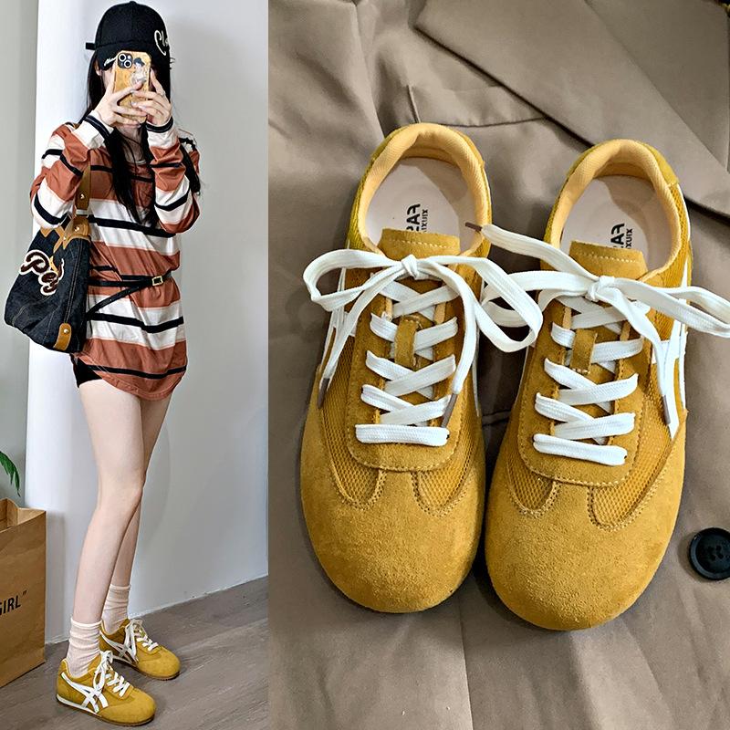 Korean version of German training shoes women's little white shoes 2025 new spring and autumn flat-bottomed versatile Internet celebrity first hand 