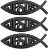3 Pcs 3D Metal Jesus Christian Fish Decal Stickers, Self-Adhesive Scratch-Resistant Decals for Car Exterior, Trunk & SUV, Weatherproof Religious