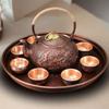 Vintage Lotus Leaf Flower Texture Pure Copper Coffee Cup Tray,Teacup Saucer Home Cheese Fruit Plate,Snack Disc Table Decoration