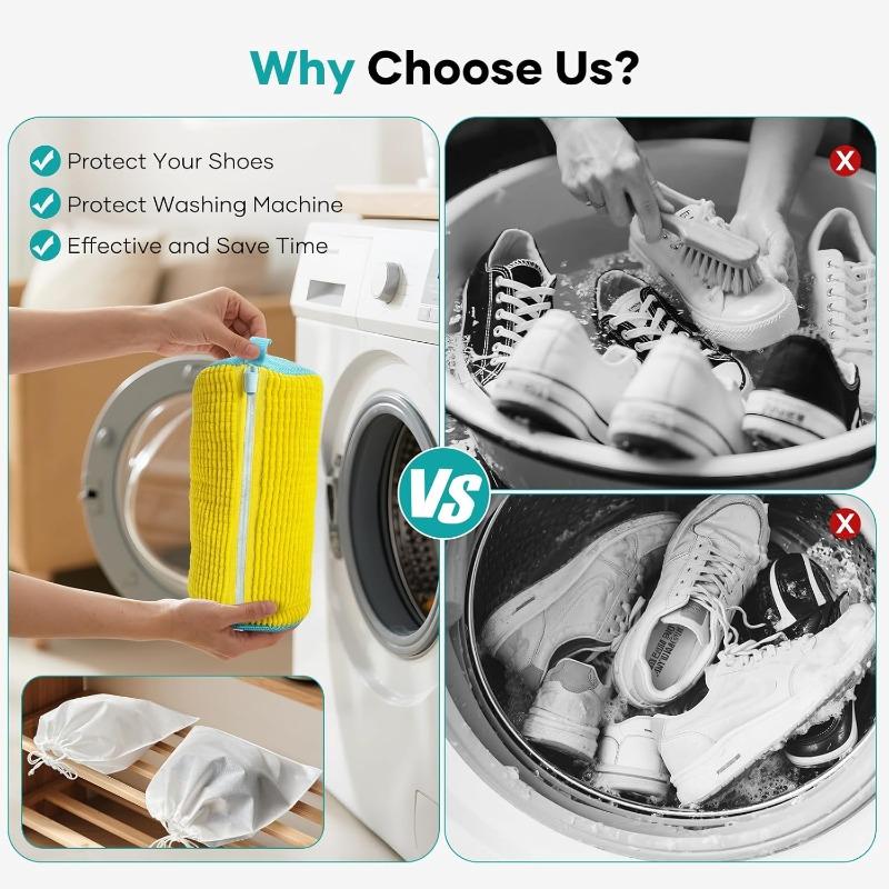 1pc Durable Laundry Wash Bags for Shoes, Zipper Closure & Mesh Fabric Protects Sneakers, Prevents Snags In Washer