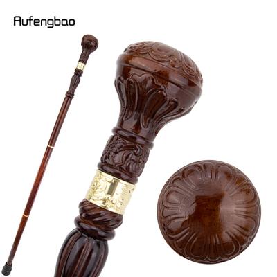 Brown Creative Round Wooden Fashion Walking Stick Decorative Cospaly Wood Walking Cane Halloween Mace Wand Crosier 95cm