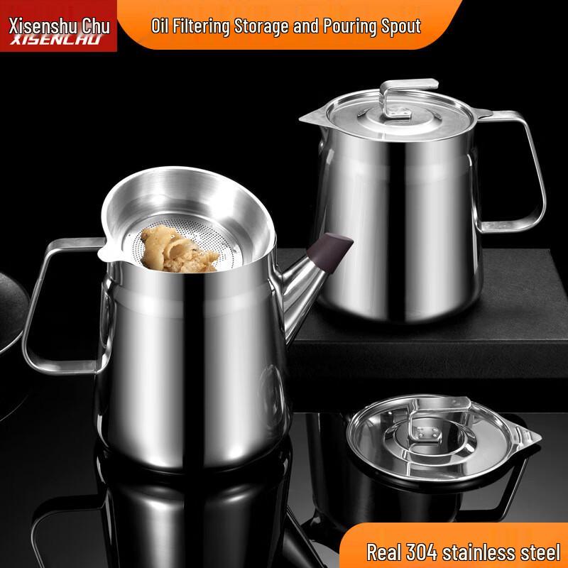 304 Stainless Steel Oil Pot with Filter