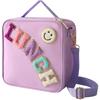 Ronyes Kinder Lunchtasche Isoliert Lunch-Tote Lächeln Muster Violett Tragbar Lunchbox