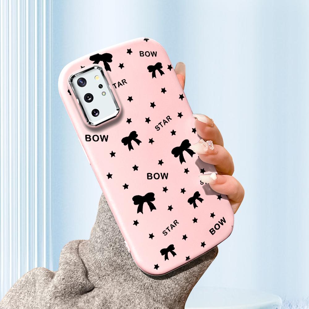 Custodia per telefono antiurto con lente in tinta unita con bordo argento Custodia morbida in TPU liquido in silicone per Xiaomi Redmi Samsung