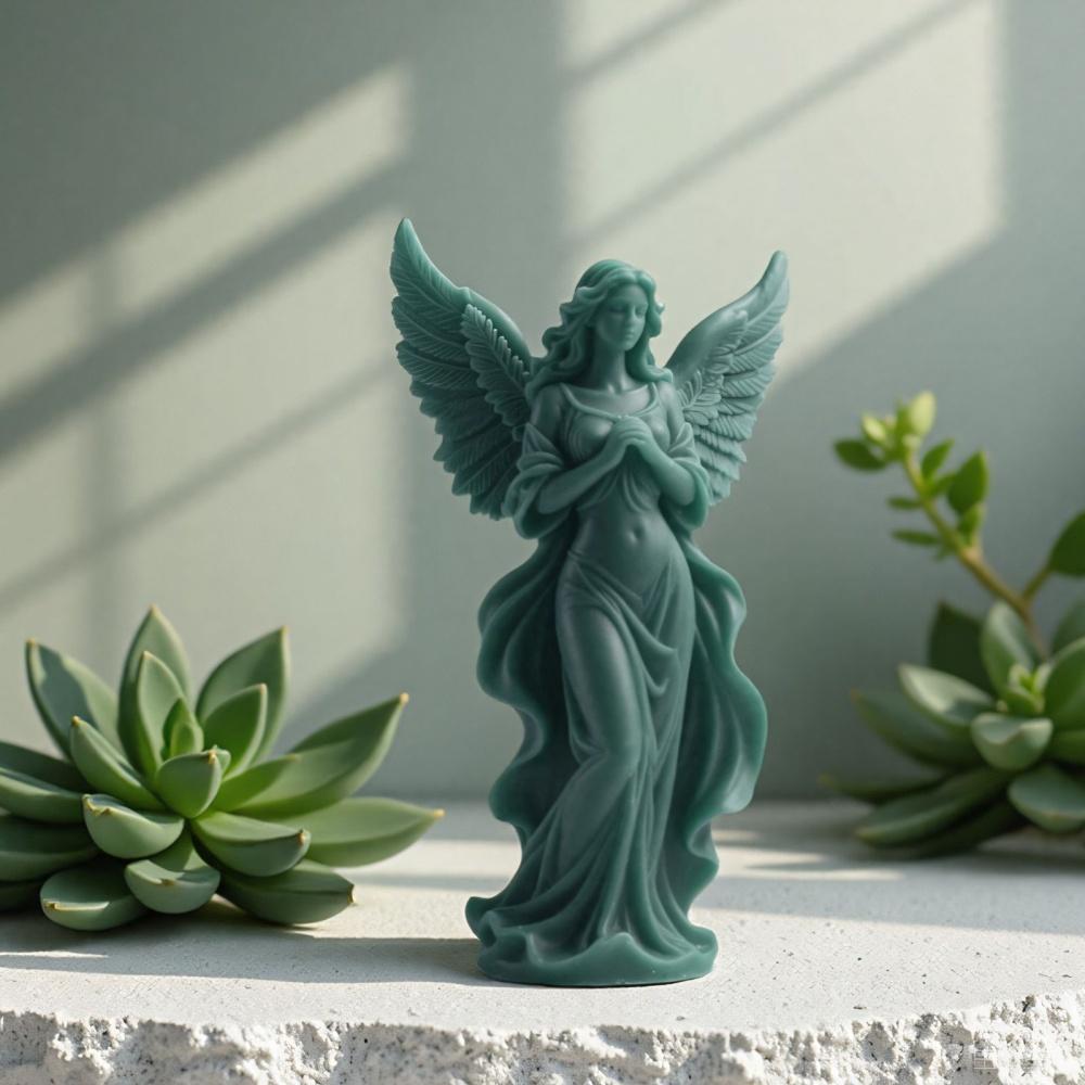 3D Dreamy Wings Goddess Candle Silicone Mold DIY Angel Relief Cylinder Aromatherapy Candle Decoration Gift Ornament