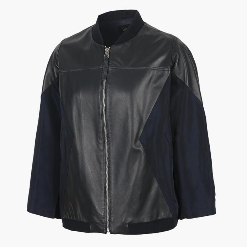 La Belle Shinyoung Fur Women Lambskin Combi Sporty Jacket Sy107jk