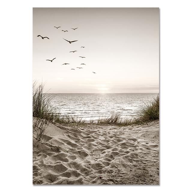Nordic Wall Art White Shell Beach Flower Dandelion Canvas Painting  Posters and Prints Wall Pictures for Living Room Home Decor