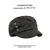 Retro Pleated Button Equestrian Hat Women's Autumn New Korean Version Versatile Face Small Octagonal Hat Casual Beret
