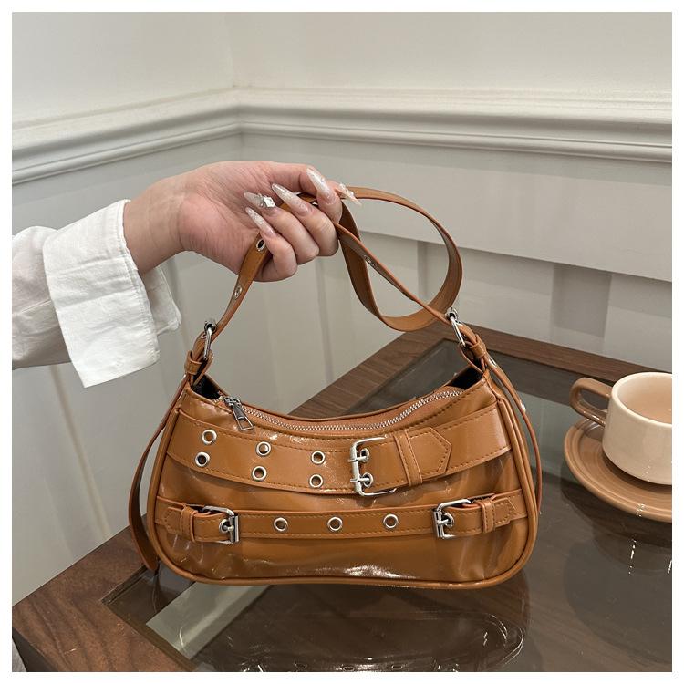 New Korean Style Underarm Bag for Women Soft Touch Faux Leather Shoulder Purse Minimalist Design Chic Handbag